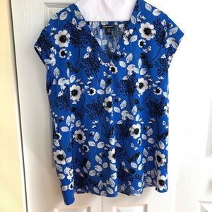 Blue floral blouse